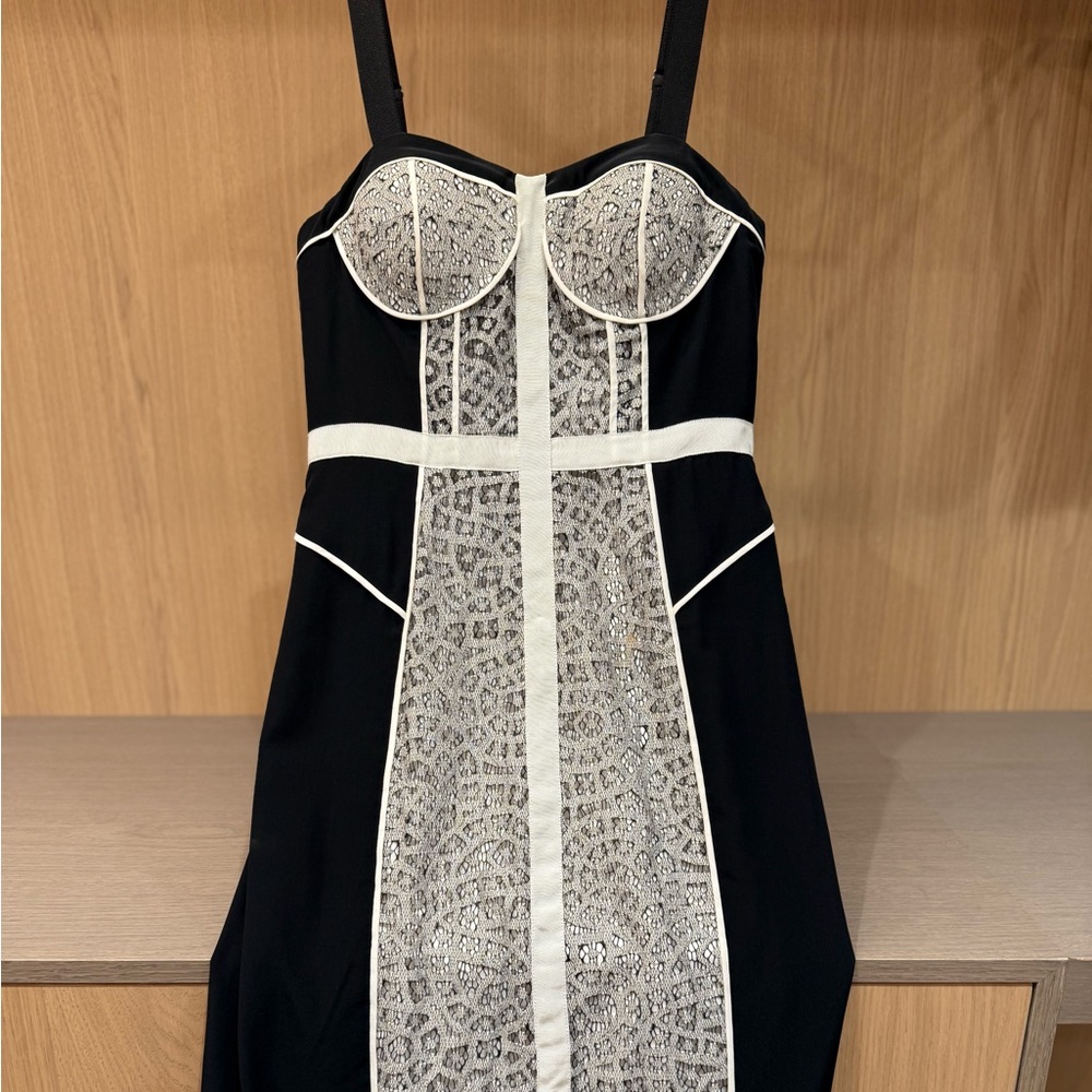 Black and White dress with lace Accent
